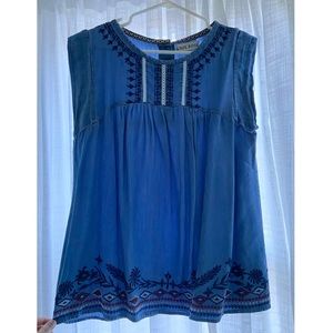 Blue Embroidered Blouse